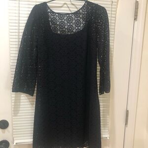 Chic Black Lace Long Sleeve Dress